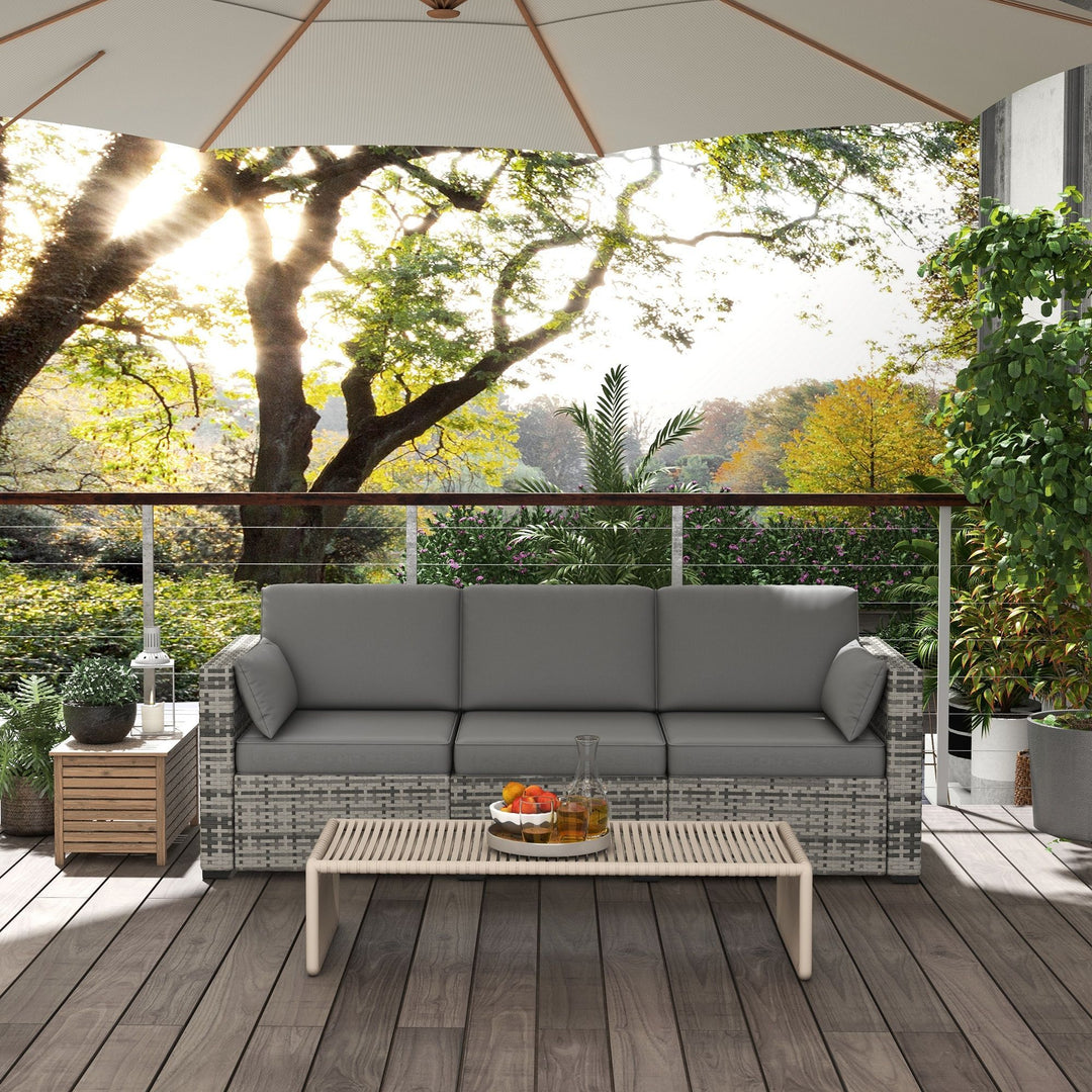 PE Rattan 3-Seat Sofa