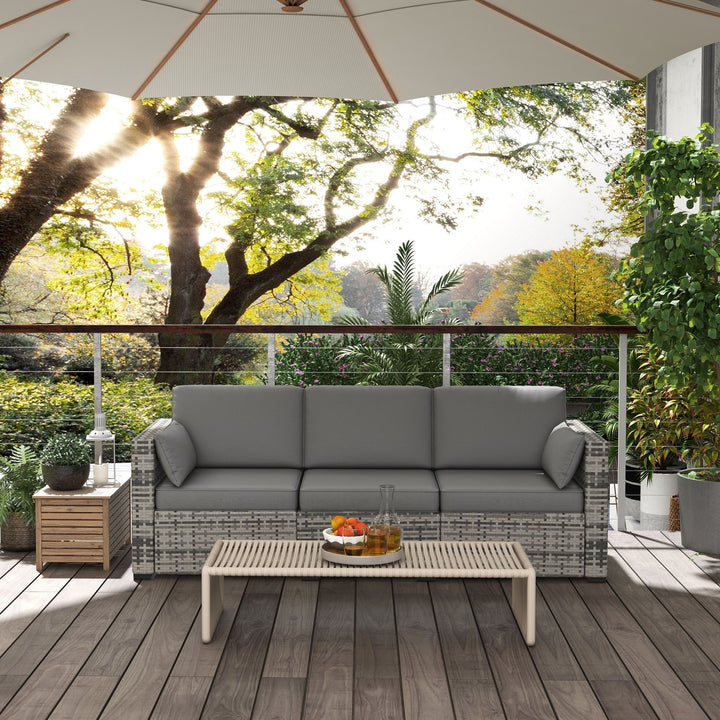 PE Rattan 3-Seat Sofa