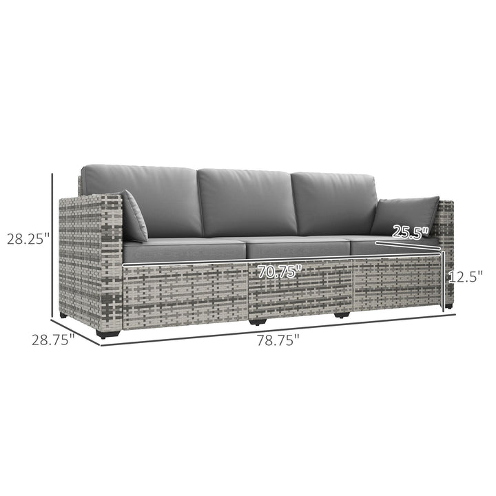 PE Rattan 3-Seat Sofa