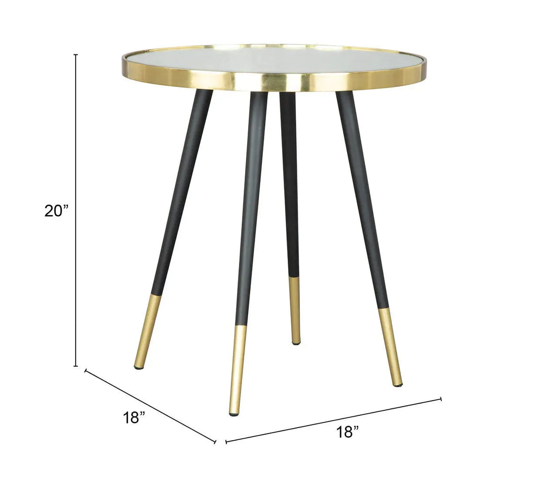 Particle Side Table Gold & Black