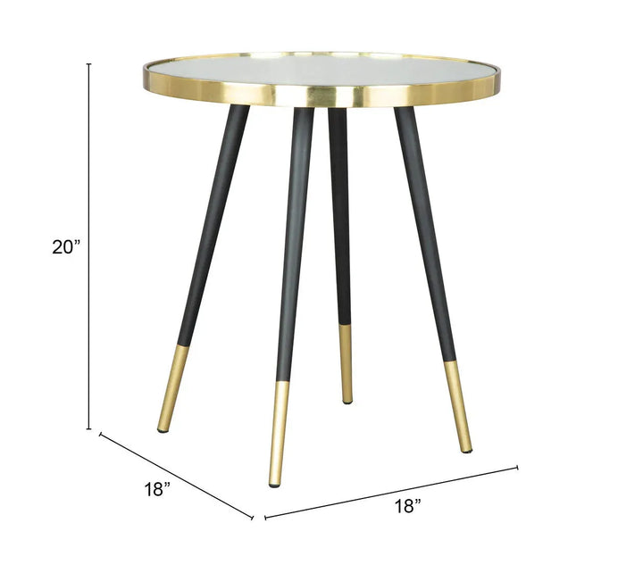 Particle Side Table Gold & Black