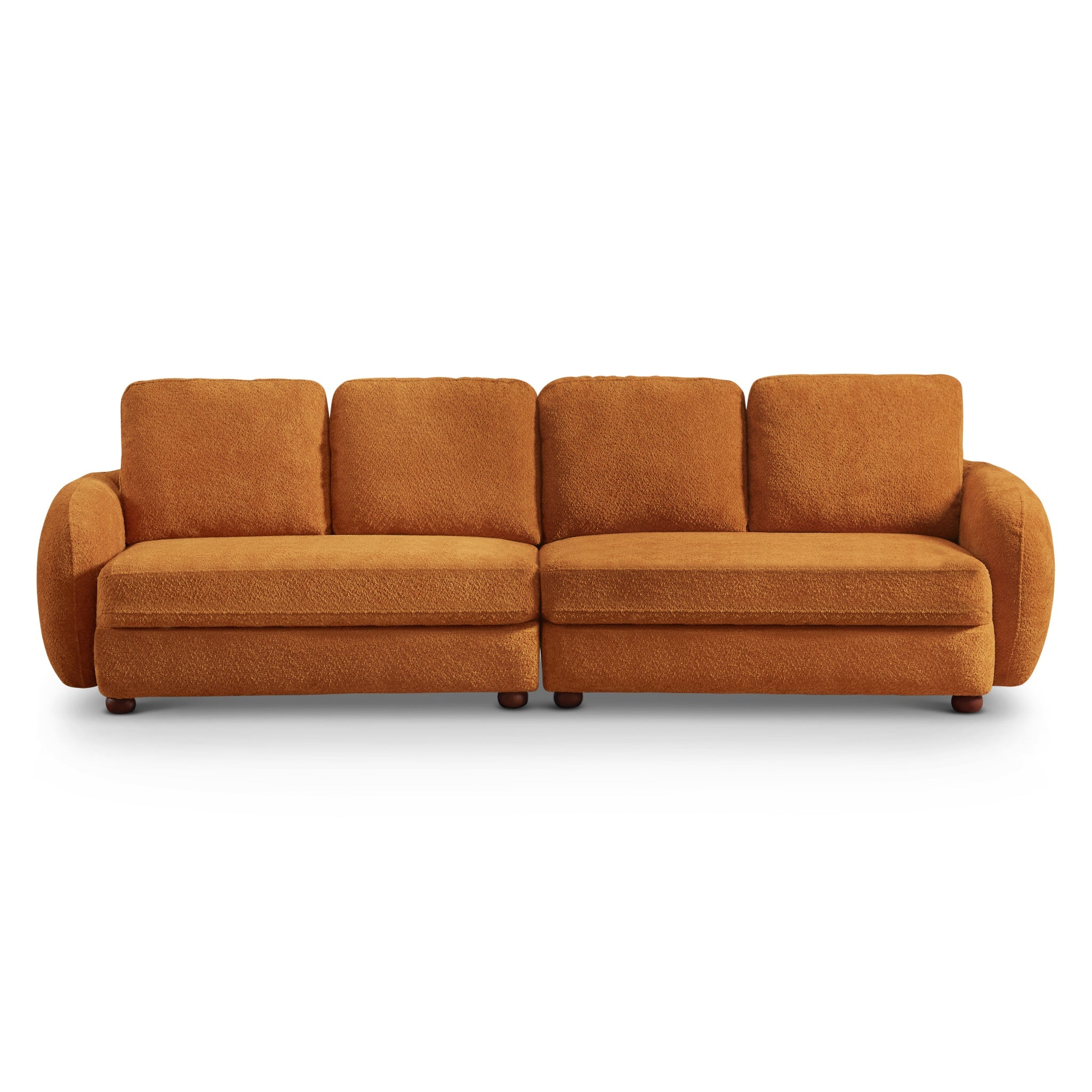 Paton 114.5'' Boucle Fabric Sofa Orange