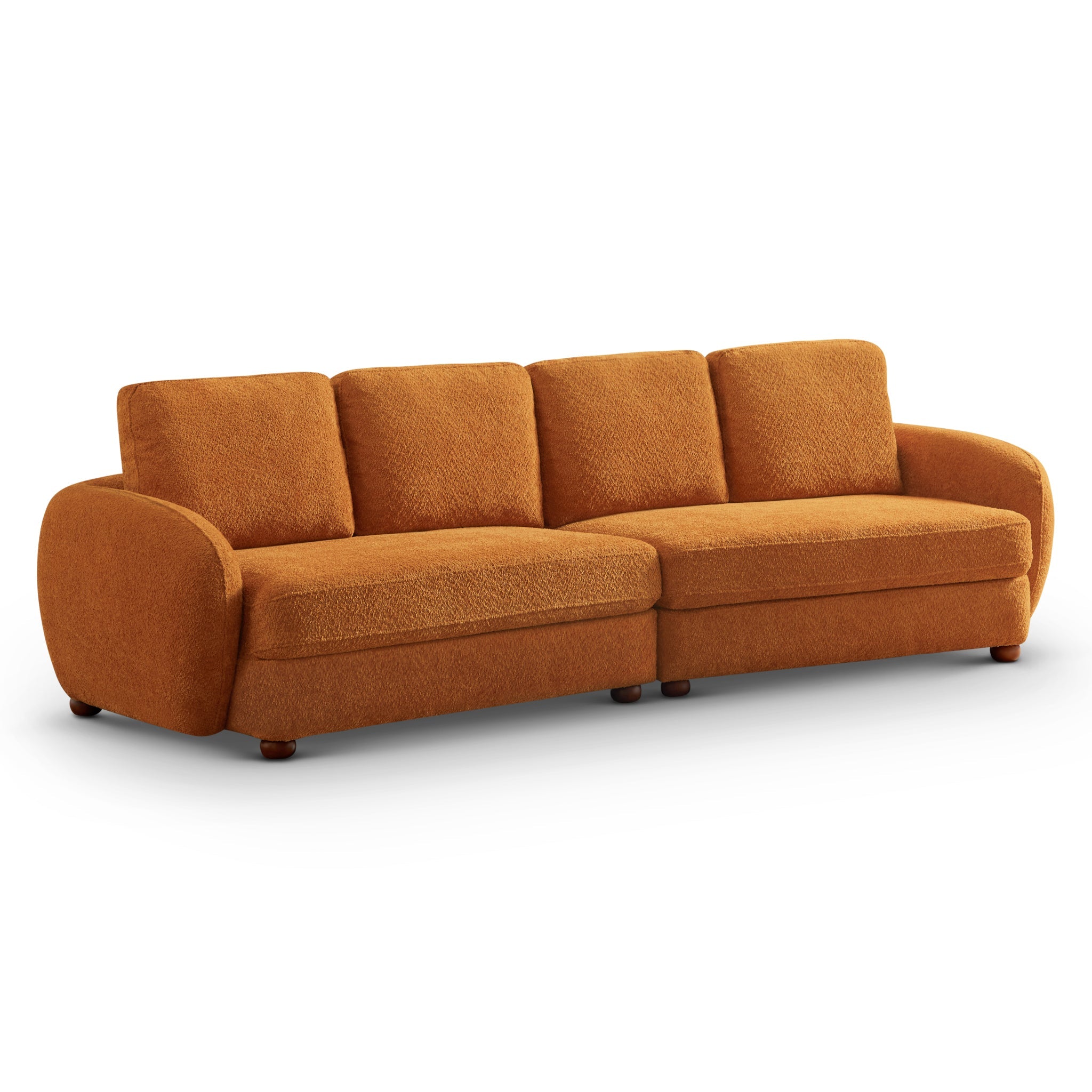 Paton Boucle Fabric Sofa Orange