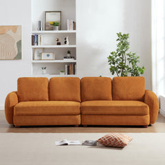 Paton Boucle Fabric Sofa Orange