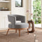 Slate Gray Polyurethane Accent Chair – Ash Wood Base & Steel Legs | Living Room & Office Seating | Trufairs