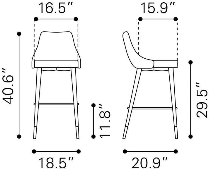 Piccolo Barstool Gray