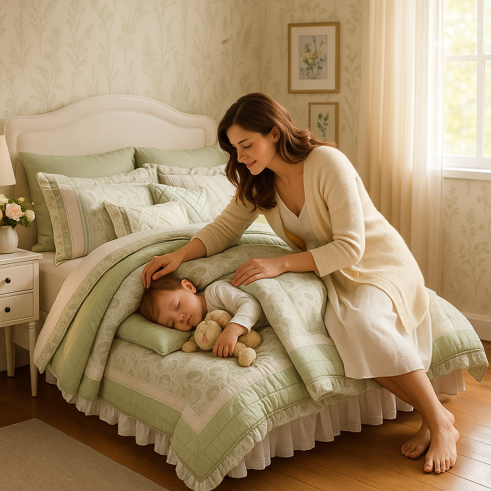 Piece Cotton Percale Comforter Set