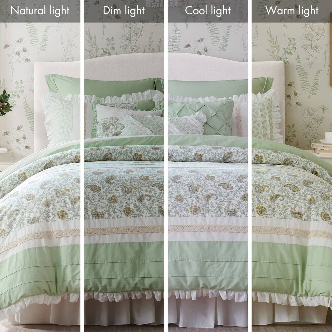 Piece Cotton Percale Comforter Set