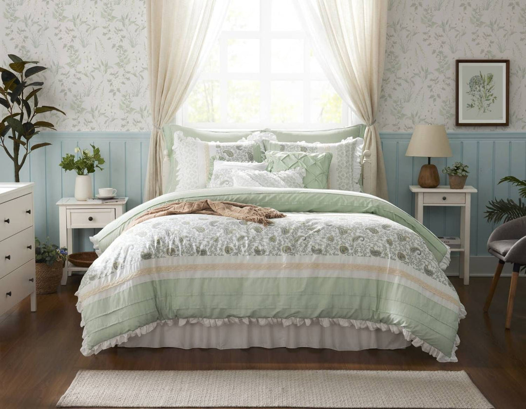 Piece Cotton Percale Comforter Set