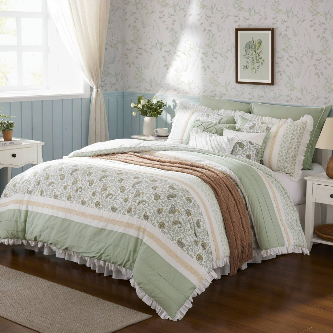 Piece Cotton Percale Comforter Set