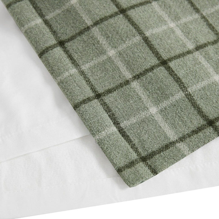 Plaid Faux Leather Tab Top Curtain Panel