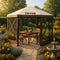 VEVOR 12x12ft Pop-Up Gazebo Tent with Mesh Sides – Outdoor Shade Shelter (Brown/Beige)