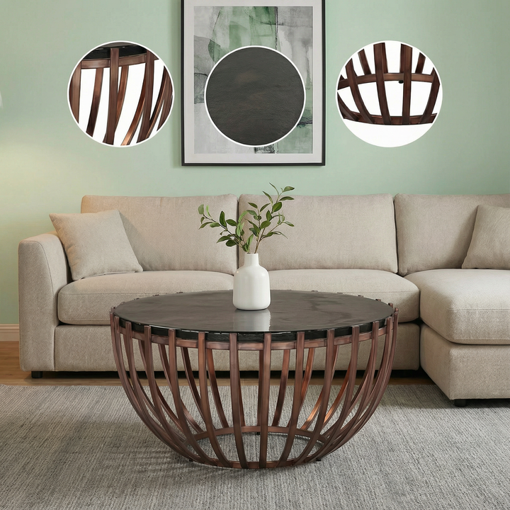 Modern Bronze Glass Coffee Table – Sculptural Style & Lasting Craftsmanship | Living Room Accent | Trufairs