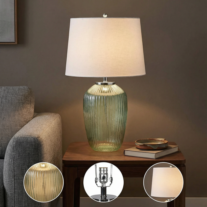 D16x27" Glass Table Lamp