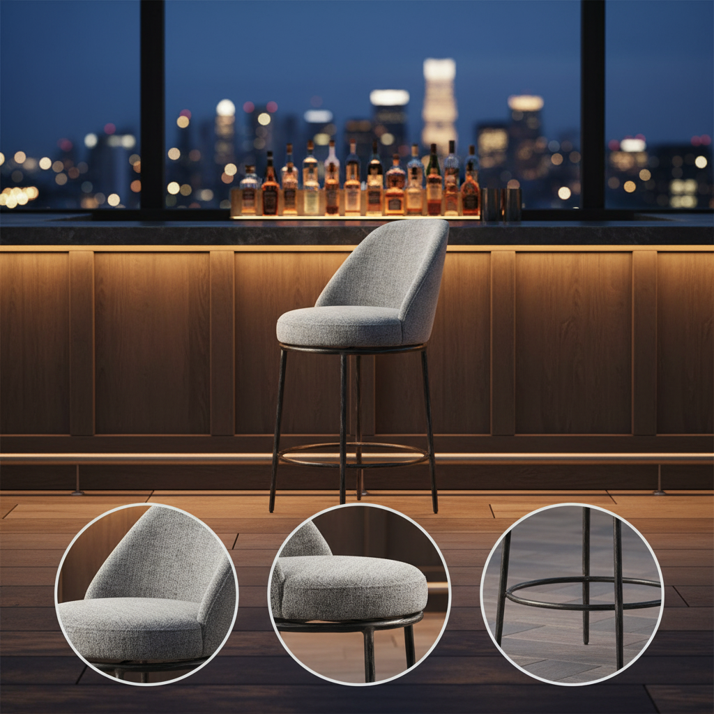 Nordhavn Gray Swivel Counter Stool – Modern Style & Comfort | Counter Stool | Trufairs