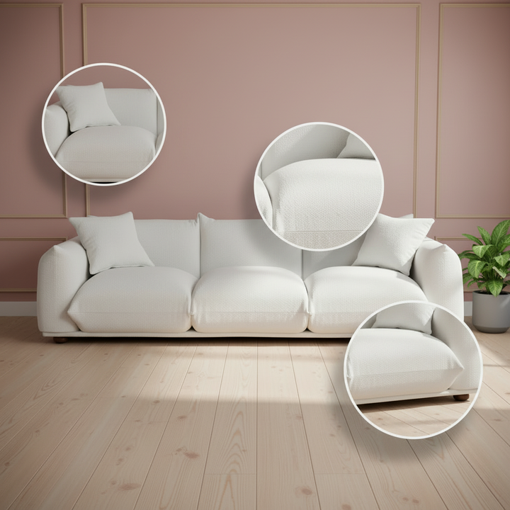 Kely 100'' Boucle Upholstered Sofa