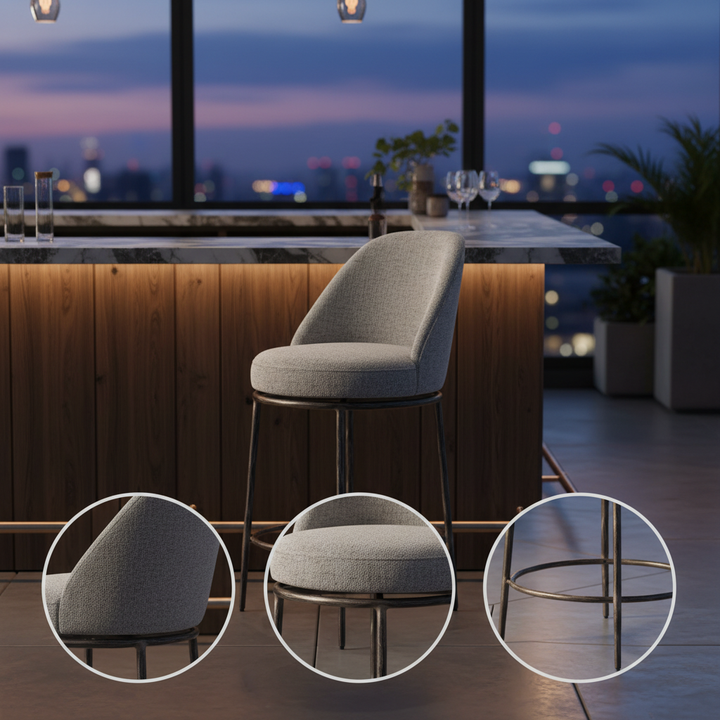 Nordhavn Gray Swivel Counter Stool – Modern Style & Comfort | Counter Stool | Trufairs