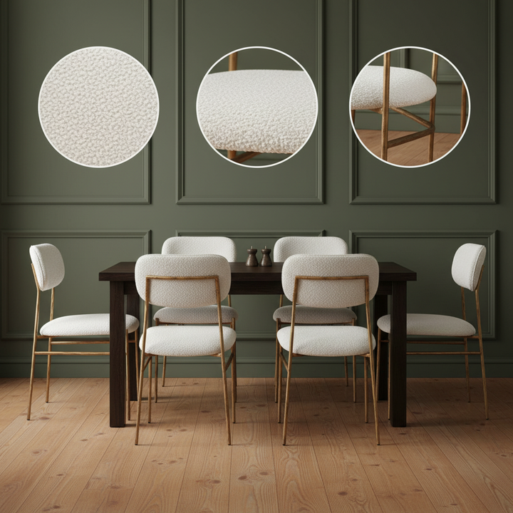 Sydhavnen Cream & Gold Dining Chair – Luxe Elegance & Comfort | Dining Chair | Trufairs