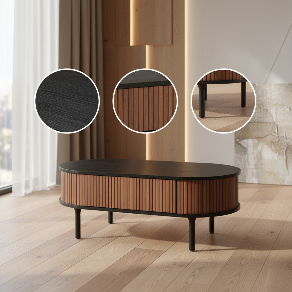 Koriana Black Walnut Coffee Table – Contemporary Elegance | Living Room Furniture | Trufairs