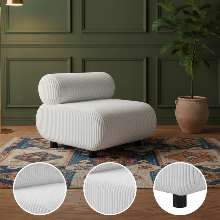 Rahat White Accent Chair – Elegant Comfort & Style | Living Room Furniture | Trufairs