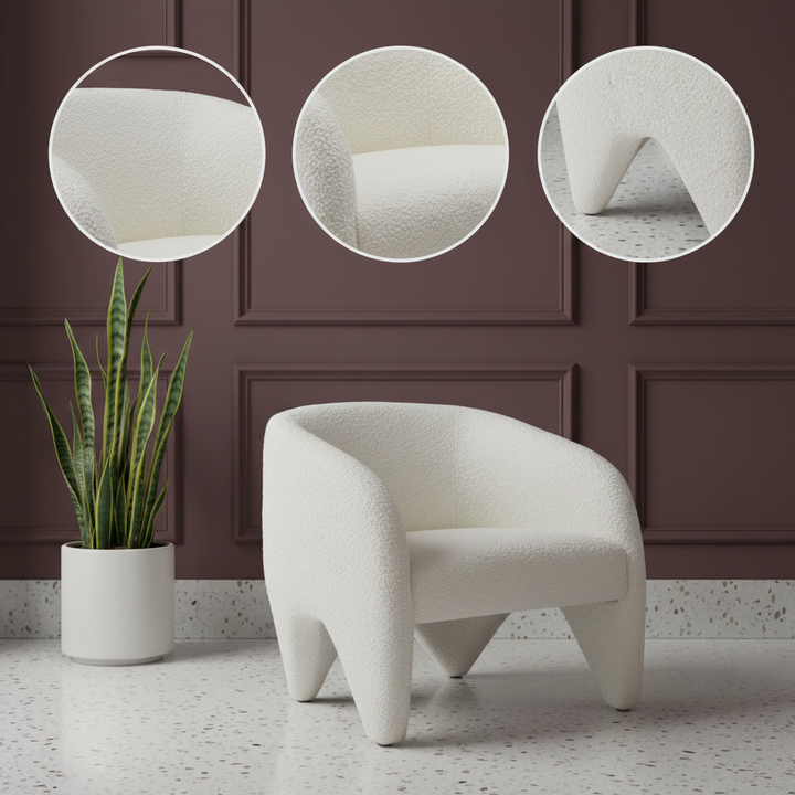 Lopta White Accent Chair – Modern Deco Glam Opulence | Accent Chair | Trufairs