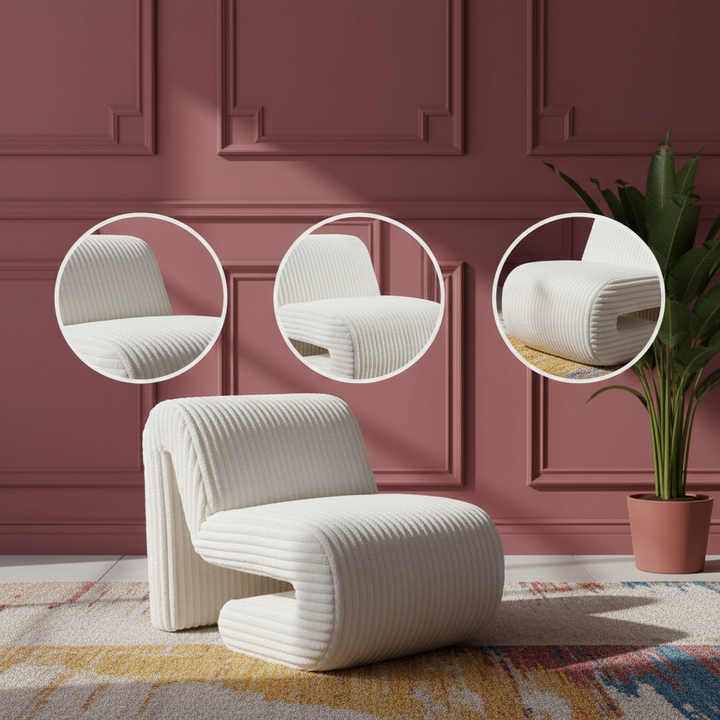 Opam White Accent Chair – Modern Deco Glam Comfort | Accent Chair | Trufairs