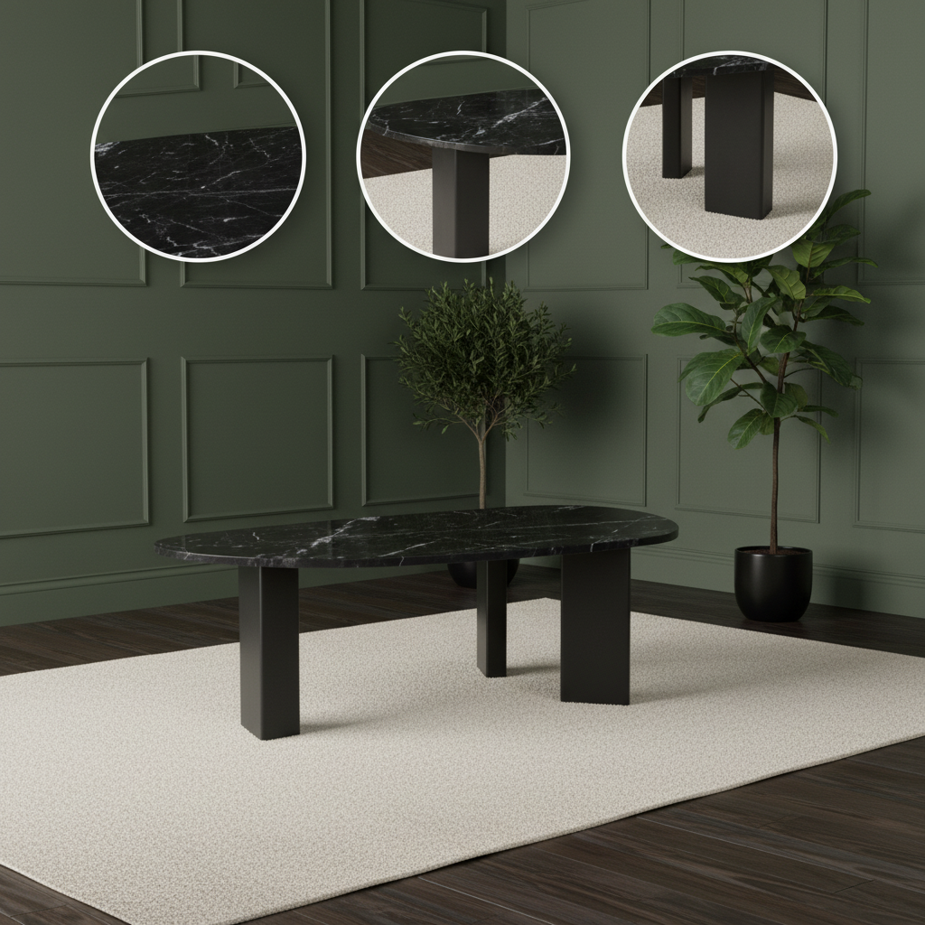 Sculptural Black Coffee Table – Modern Minimalist | Bold Living Room Centerpiece | Trufairs
