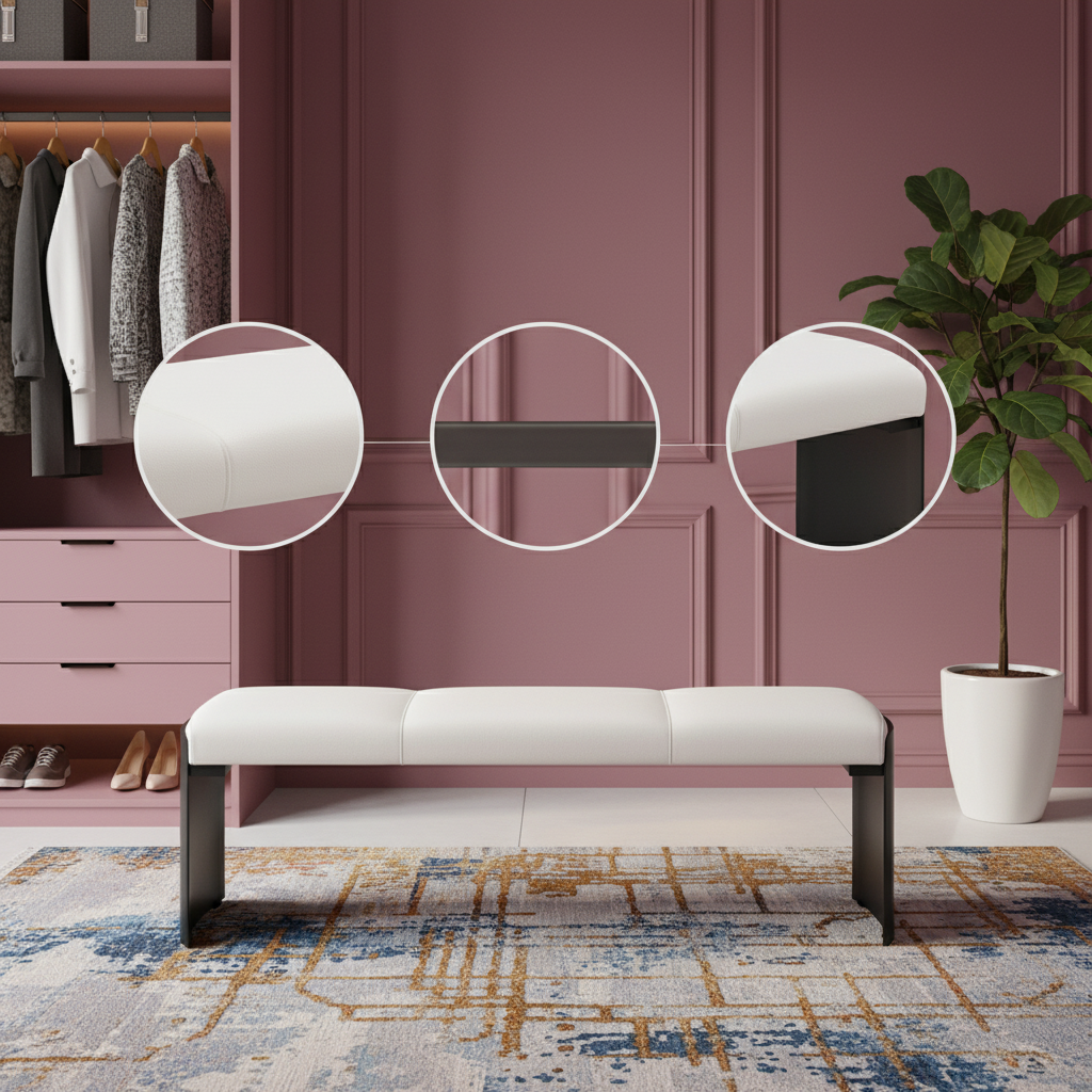 Mur Bench White – Modern Upholstered Accent Bench | Zuo Modern | Trufairs