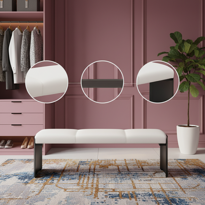 Mur Bench White – Modern Upholstered Accent Bench | Zuo Modern | Trufairs