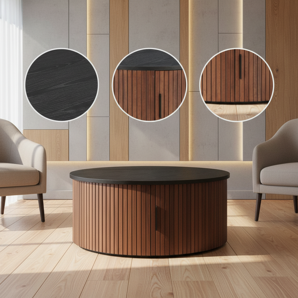 Nejaus Black Walnut Coffee Table – Modern Minimalist Design | Living Room Furniture | Trufairs