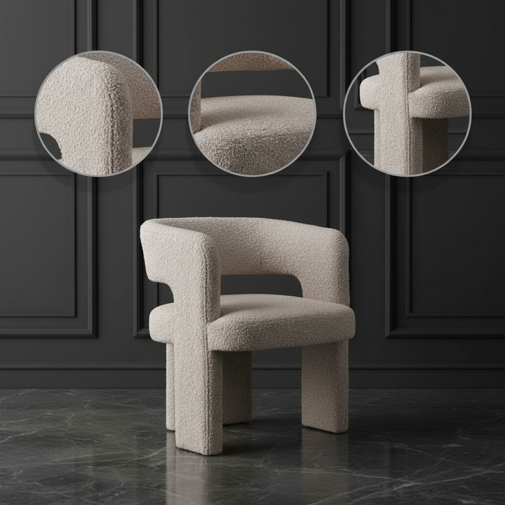 Shearling Comfort Accent Chair – Sandy Beige | Modern Lounge Seating | Trufairs