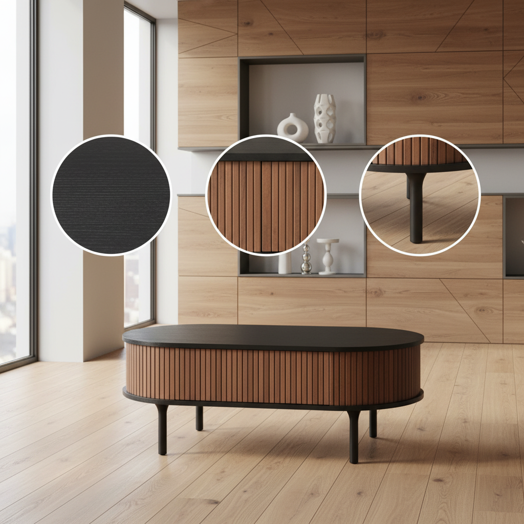 Koriana Black Walnut Coffee Table – Contemporary Elegance | Living Room Furniture | Trufairs