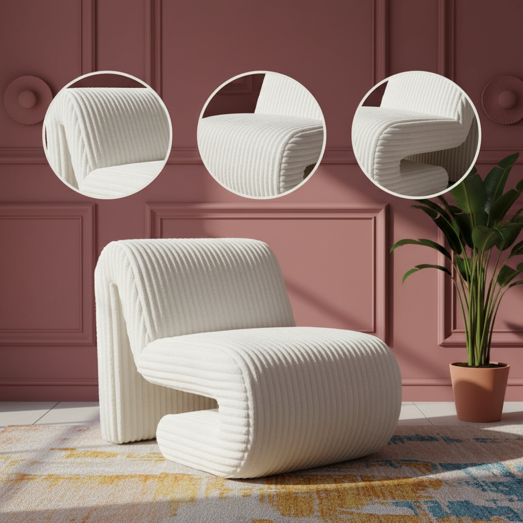 Opam White Accent Chair – Modern Deco Glam Comfort | Accent Chair | Trufairs