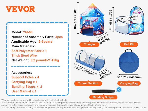 Pop Up Playhouse with Tunnel