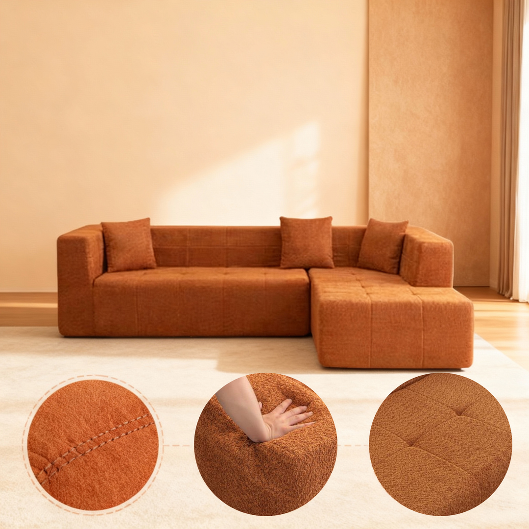 Ultimate Comfort Deep Seat Modular Sectional Sofa with Chaise - Premium Tufted L-Shape Living Room Furniture Set