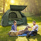 Portable 1-Person Camping Cot Tent - Off-Ground Shelter with Integrated Air Mattress, Sleeping Bag & Sunshade Canopy