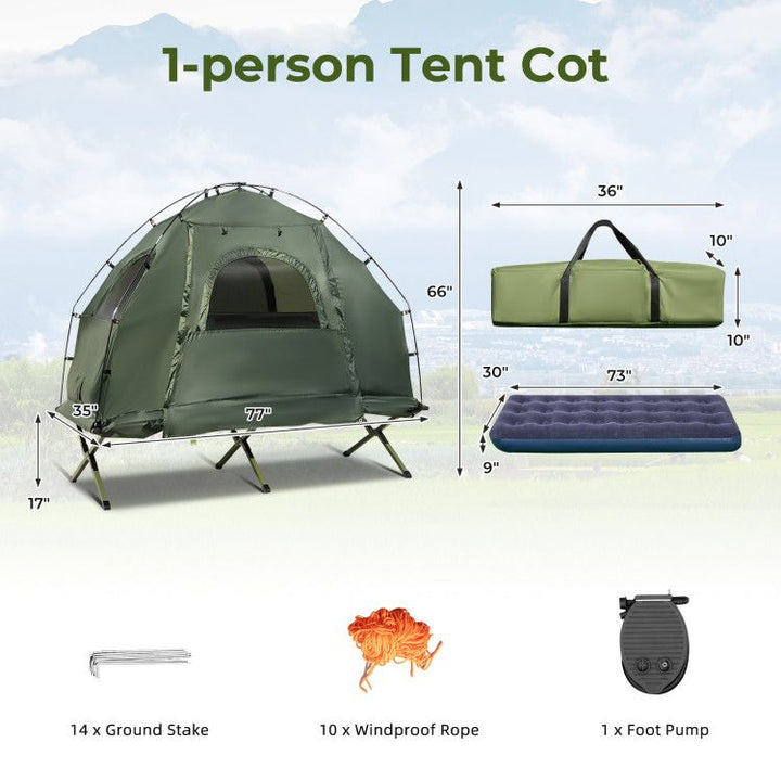 Portable 1-Person Camping Cot Tent 
