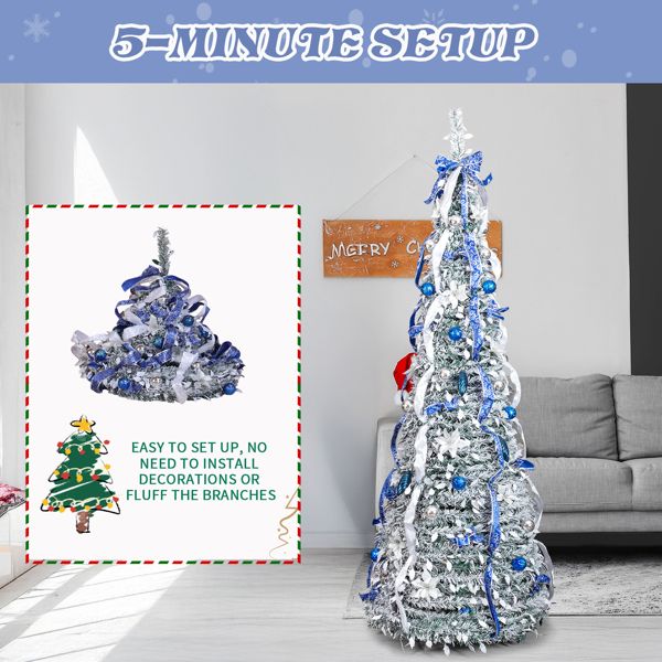 Pre-lit Artificial Pop Up Christmas Tree