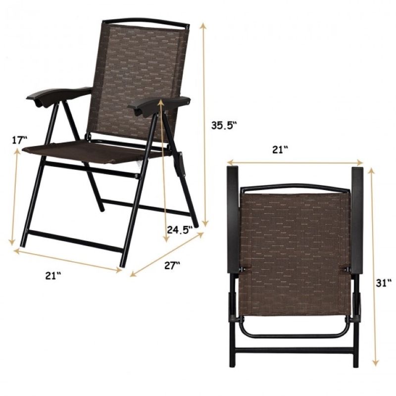 Premium 4-Piece Folding Sling Chairs
