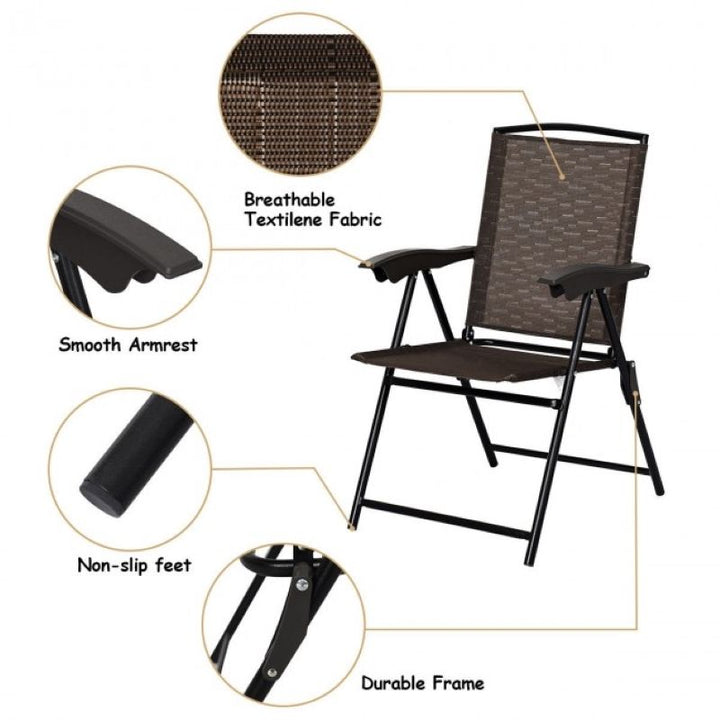 Premium 4-Piece Folding Sling Chairs
