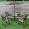 Premium 4-Piece Folding Sling Chairs Set with Steel Armrests & 3-Position Adjustable Back - Weather-Resistant Outdoor Patio Dining Chairs for Garden, Beach & Camping