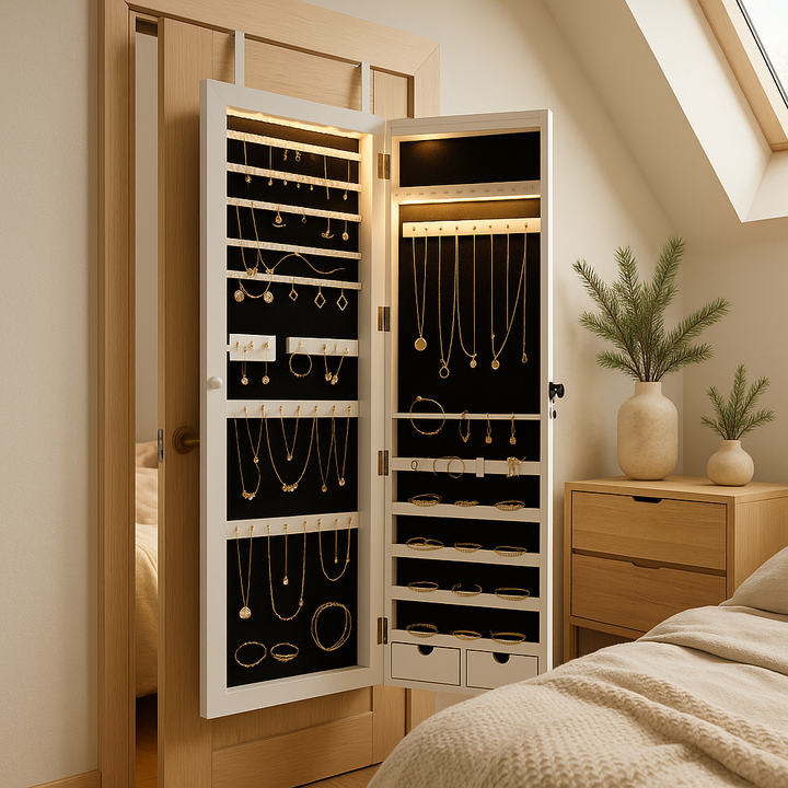Premium LED Mirror Jewelry Armoire