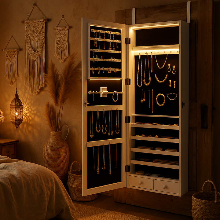 Premium LED Mirror Jewelry Armoire