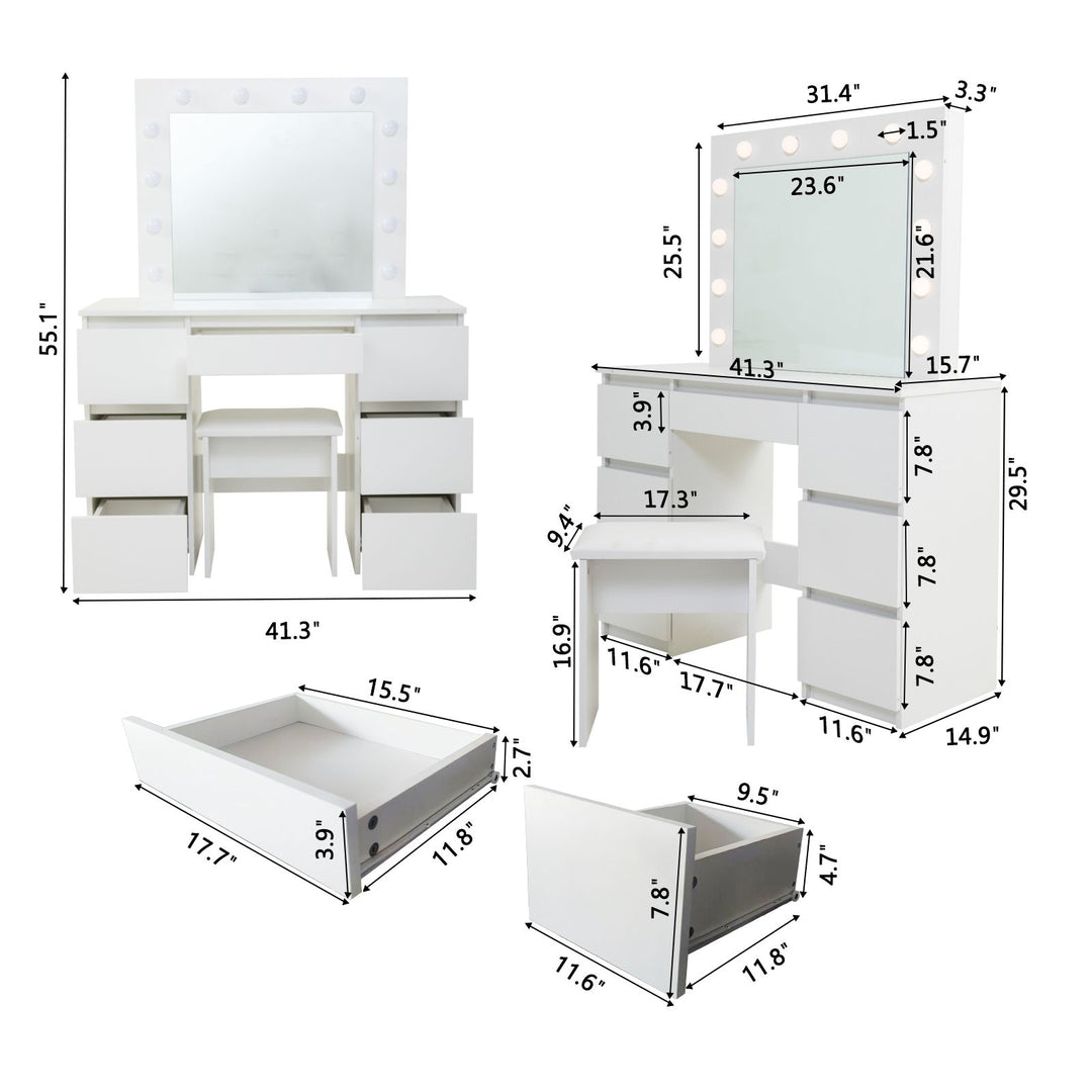 Premium Large White Vanity Table