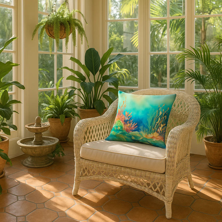 Premium Seaweed Throw Pillow - Machine Washable Indoor Outdoor Decorative Pillow for Couch, Bed or Patio (18"H x 18"W)