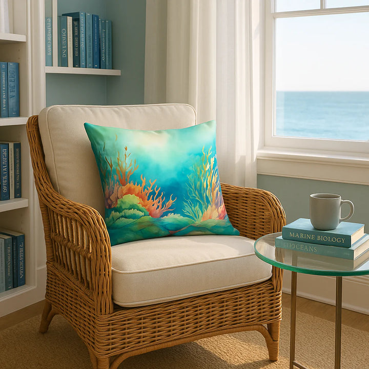 Premium Seaweed Throw Pillow - Machine Washable Indoor Outdoor Decorative Pillow for Couch, Bed or Patio (18"H x 18"W)