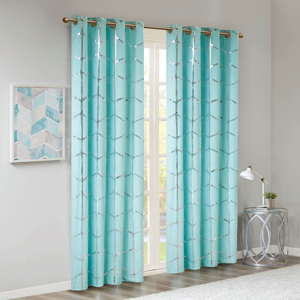 Print Grommet Top Curtain Pane