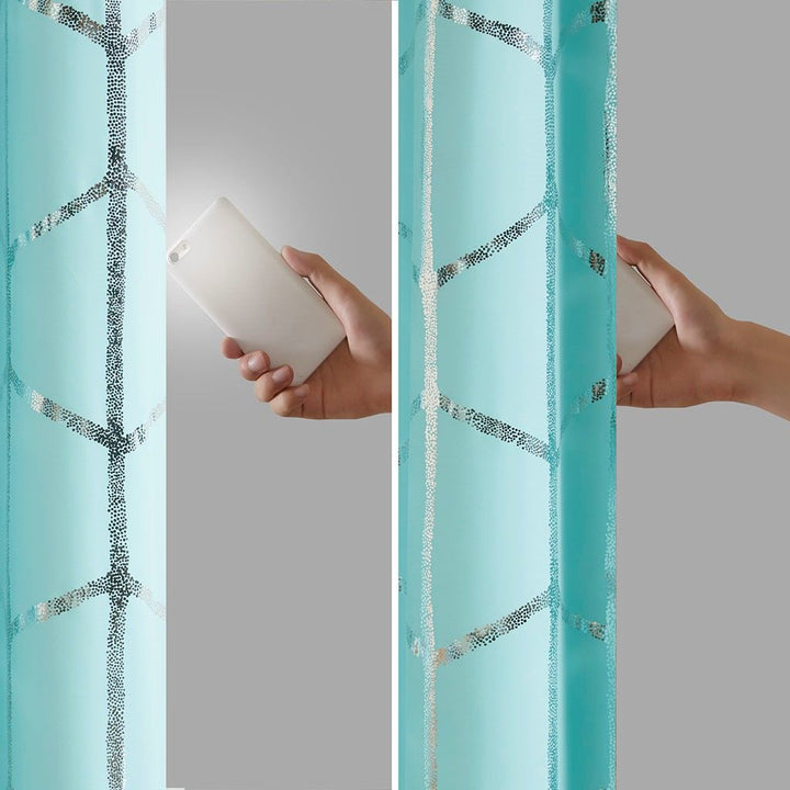 Print Grommet Top Curtain Pane