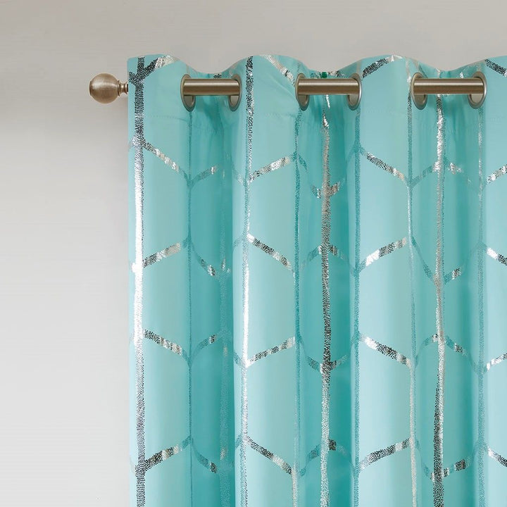 Print Grommet Top Curtain Pane 