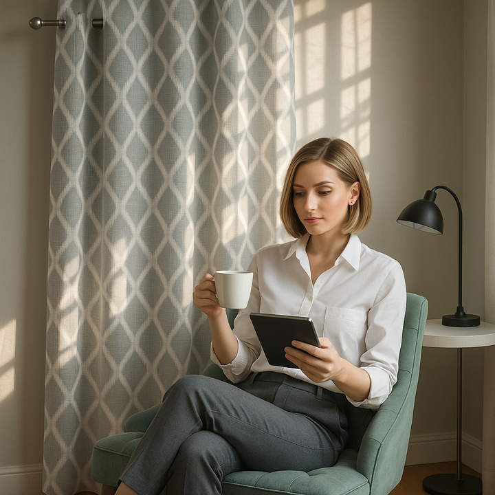 Printed Ikat Blackout Curtain Panel